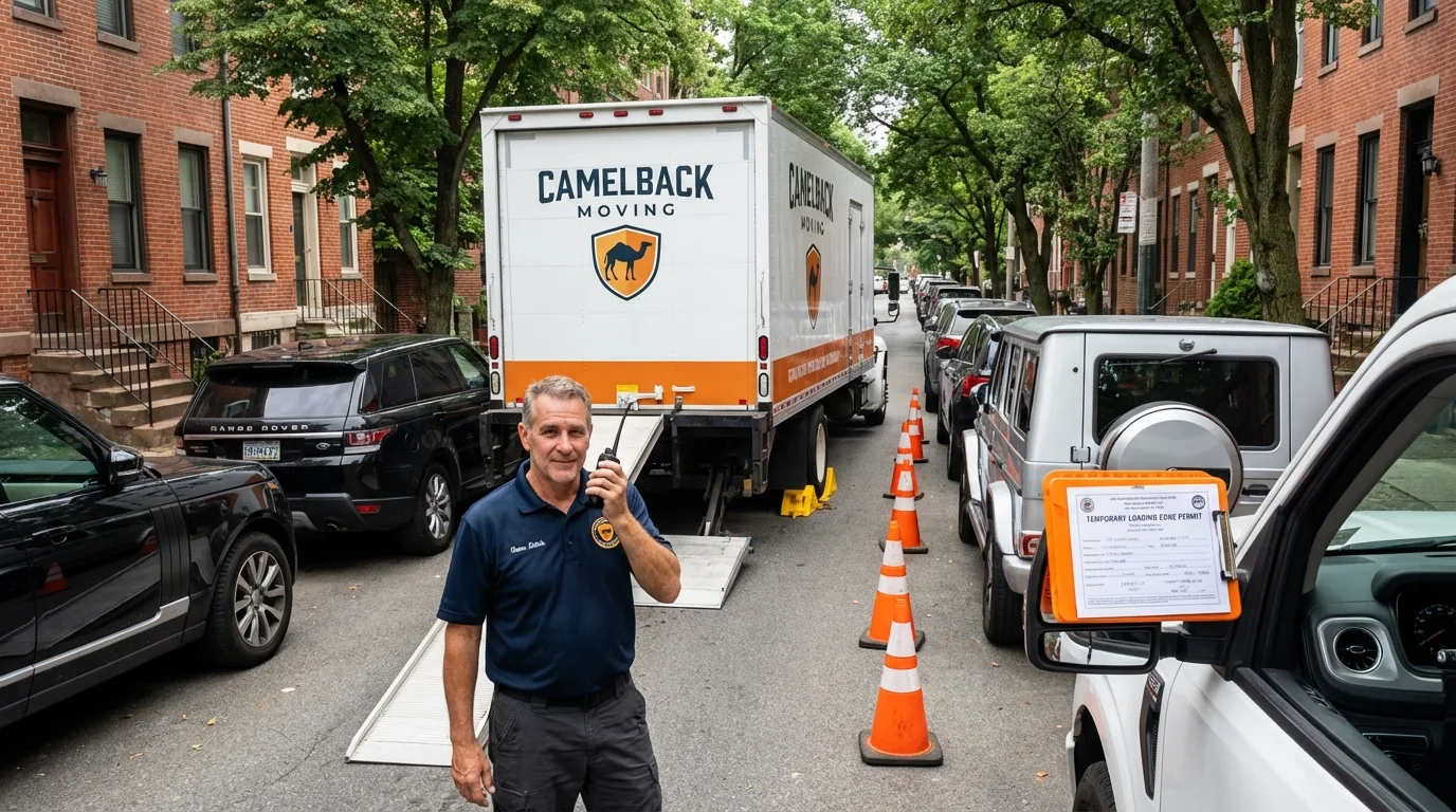 City street loading permit setup in Yorkshire, NY